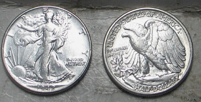 ROLL WALKING LIBERTY SILVER HALVES (MIXED DATES) AU/BETTER (14 ROLLS AVAILABLE)