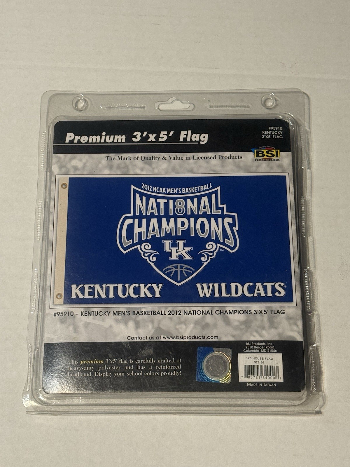 Kentucky Wildcats Basketball 2012 National Champions Two Sided Banner NEW UK