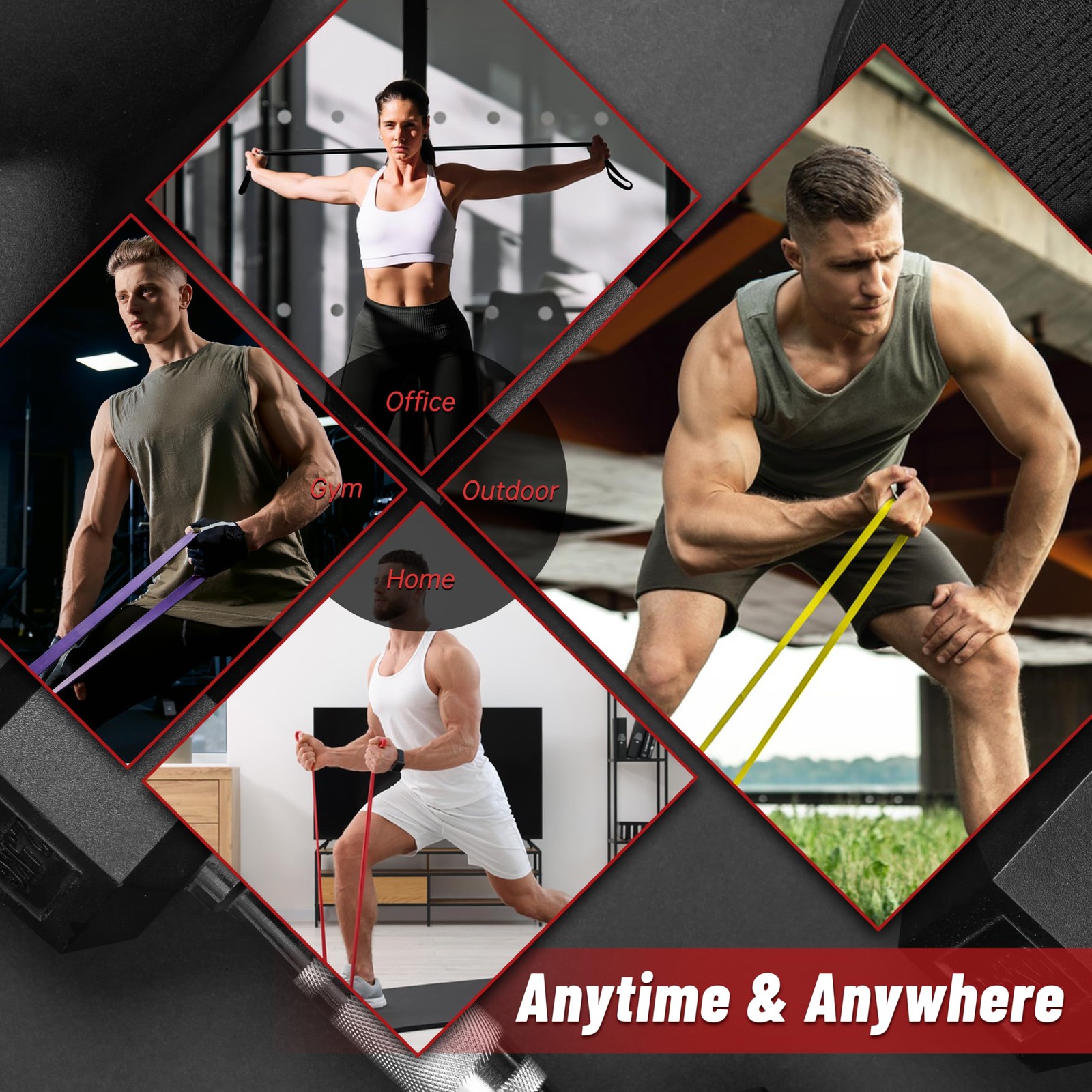 Pull Up Assistance Bands, 5-Level Resistance Bands for Working Out, Pull Up B...