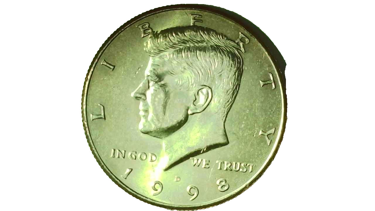 1998D Kennedy Half Dollar Error - Struck Through Obverse - #253