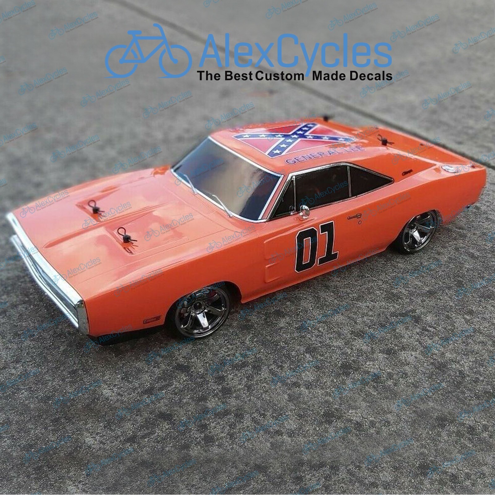 GENERAL LEE DUKE OF HAZZARD 1:10 Vinyl Decals Stickers Cut RC Car Tamiya HPI Kit