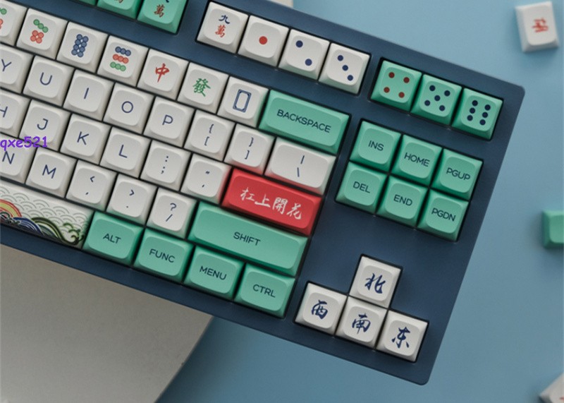Mahjong Theme Keycap Complete Compatible With 104/68/87/980 Mechanical Keyboard