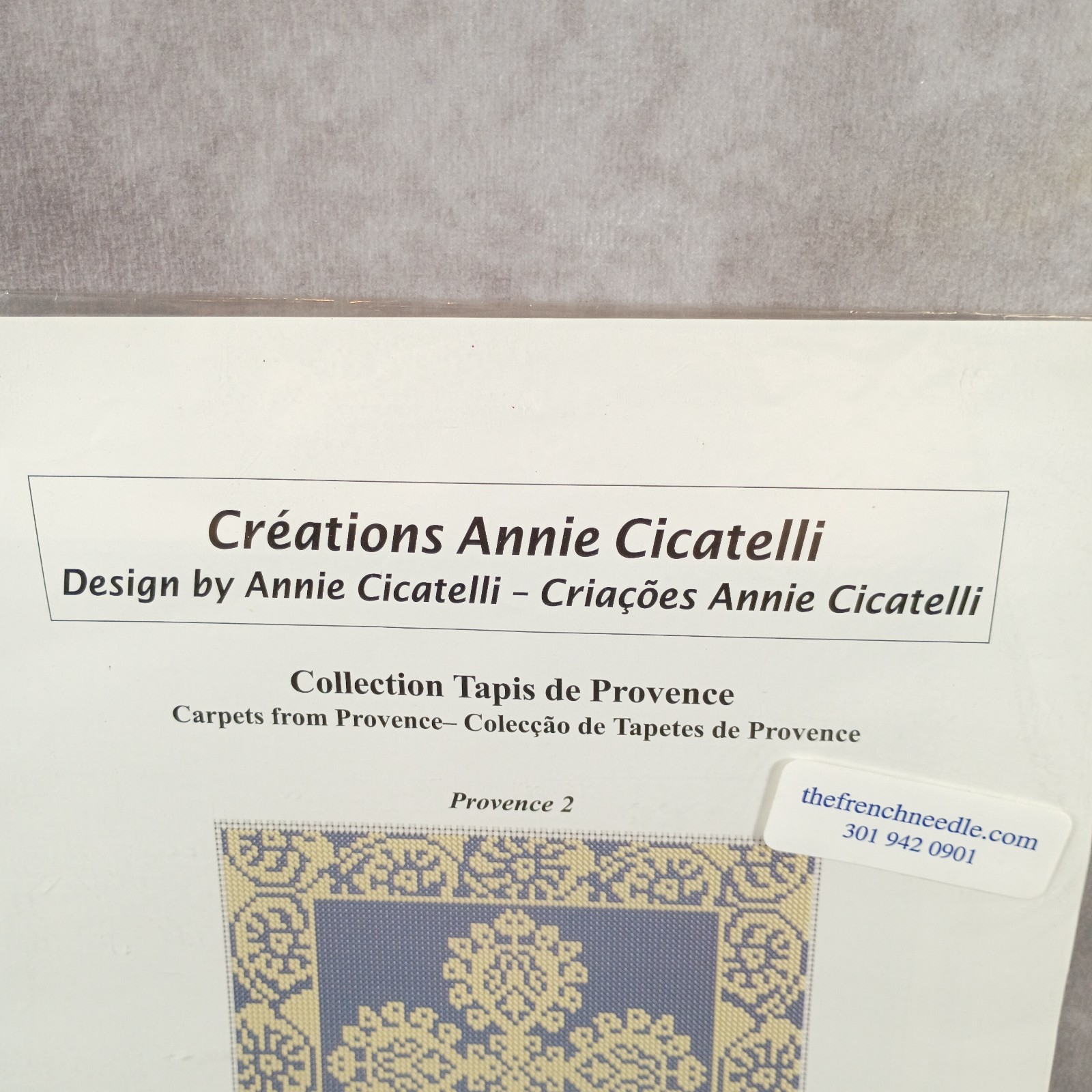 Annie Cicatelli French Needlepoint Or Cross Stitch Pattern Leaflet "Provence 2"