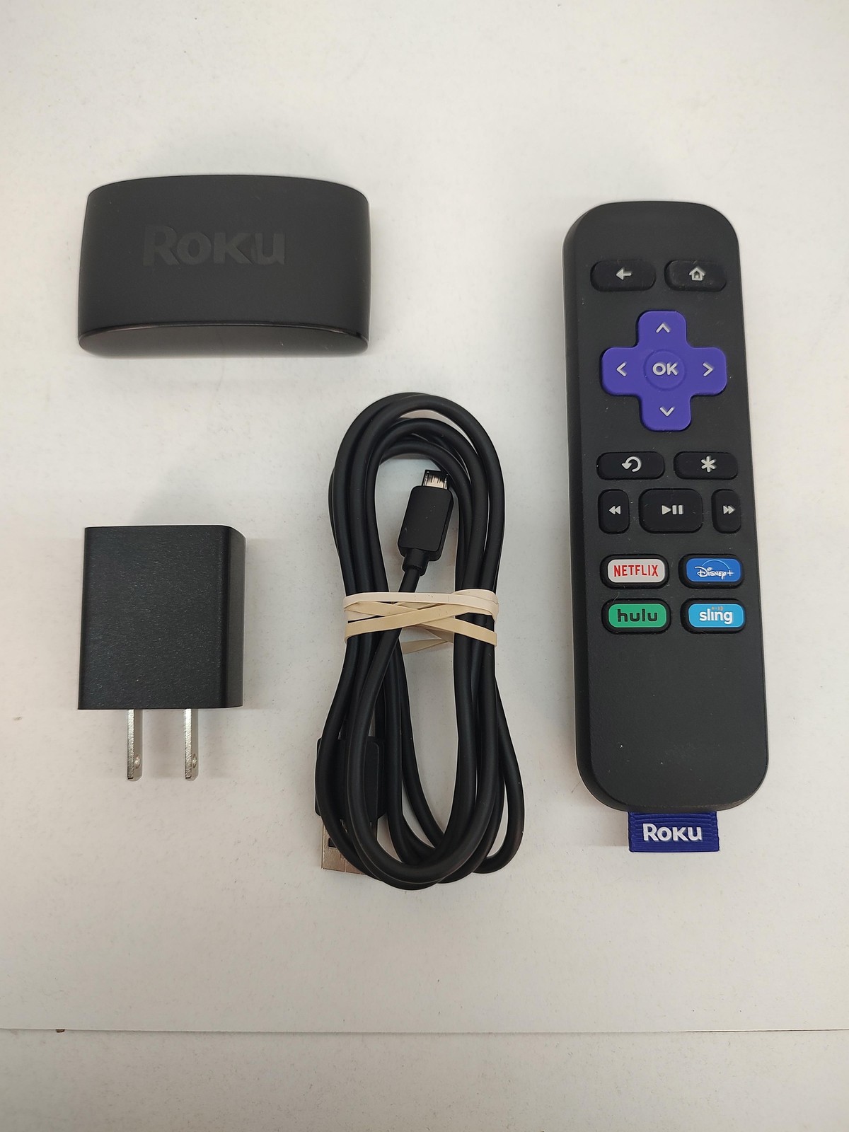 Roku Express 3930X HD Streaming Media Player with Remote Power Adapter Cable