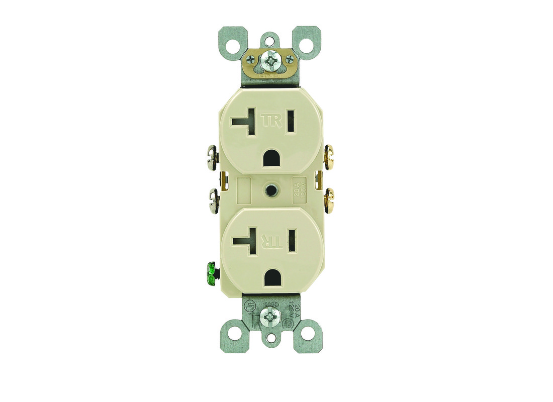 Tamper Resistant Outlet 20 amps 125 V Duplex Ivory 5-20R Ivory