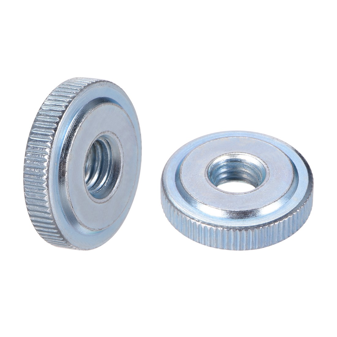 5 x Knurled Thumb Nuts M8 Female Threaded Thin Type Blue Zinc Plating
