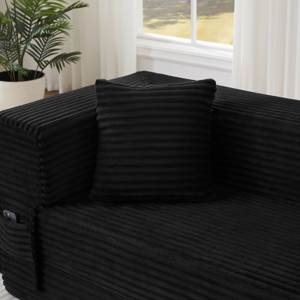 Convertible Sleeper Sofa Bed for Small Spaces, 3-Seater w/ Removable Covers