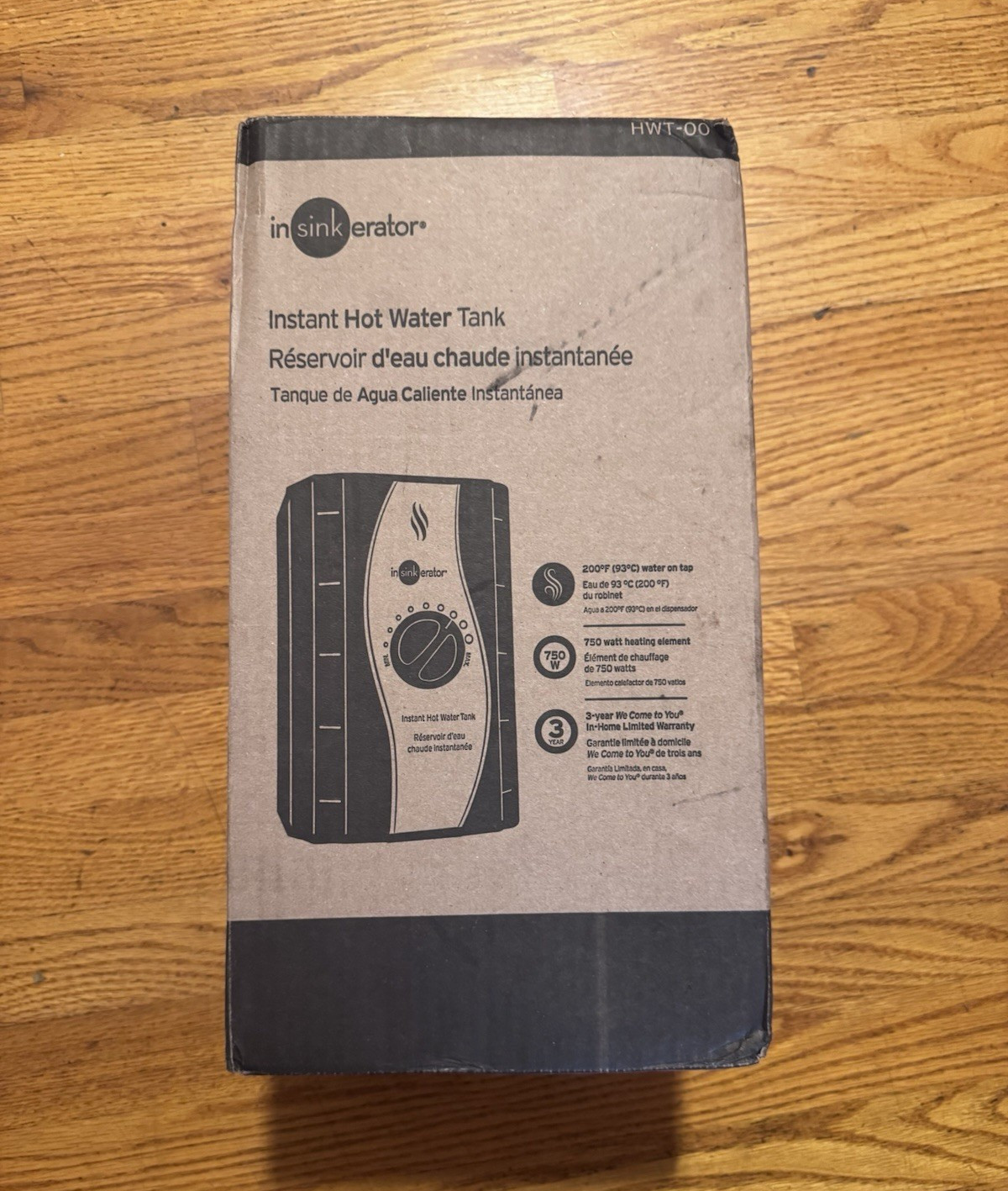 InSinkErator HWT-00 Stainless Steel Hot Water Tank, Adjustable Temp 200°F 750W