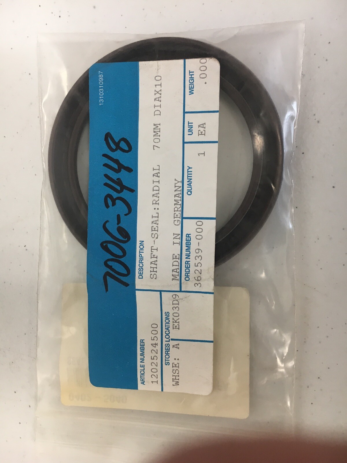 Atlas Copco 1202-5245-00 Shaft Seal: Radial 70mm DiaX10 1/pk 1202524500
