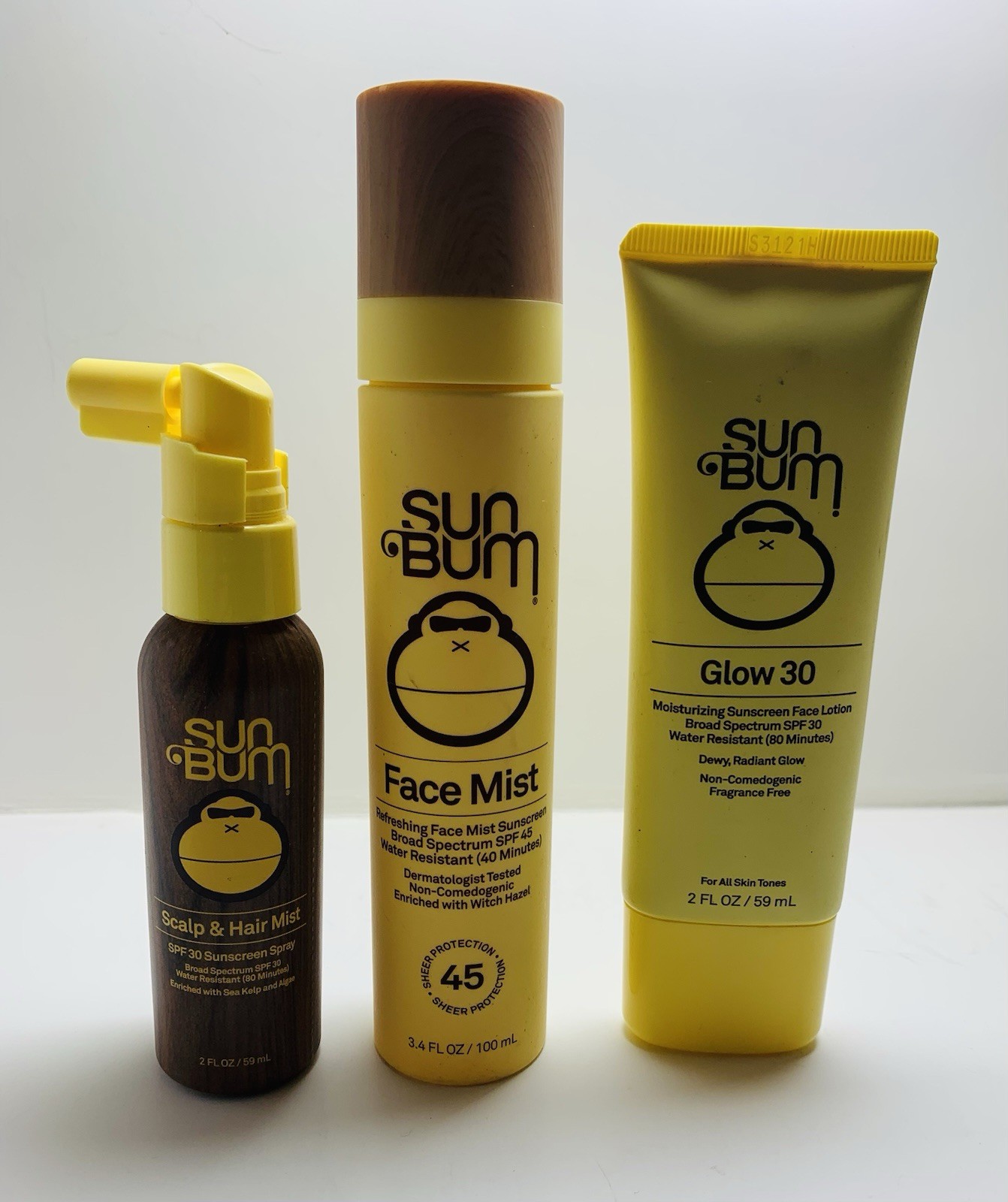 Sun Bum Lot; Face Mist 45/Glow 30/Hair Mist 30 Skin Protection NEW