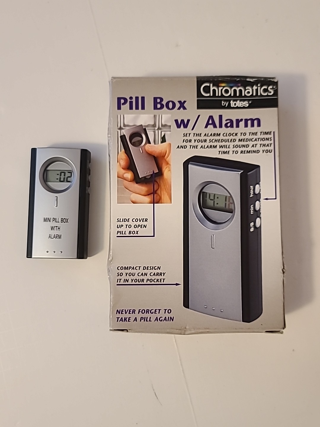 NIP Pill Box With Alarm - Chromatics By Totes