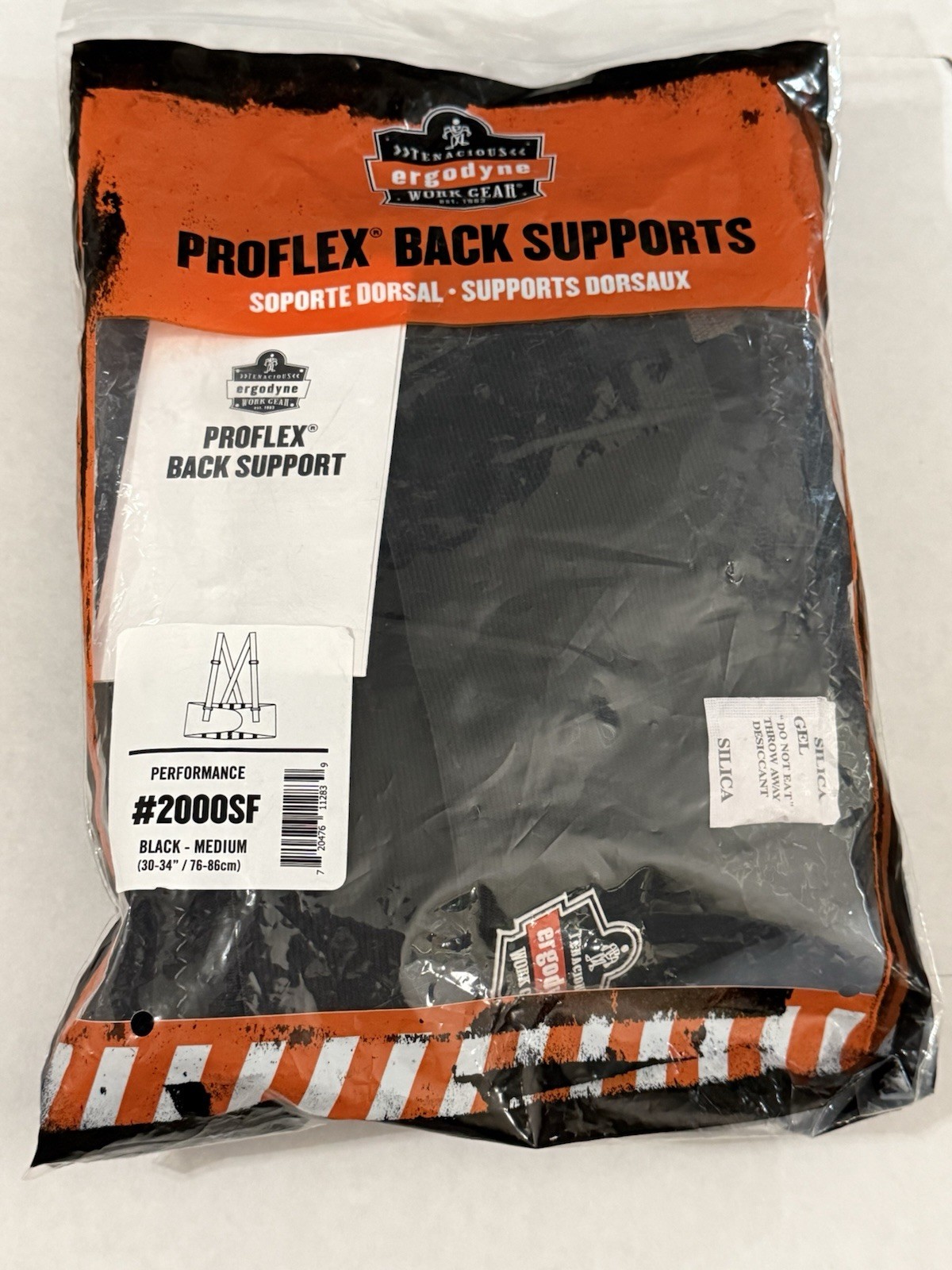 New Ergodyne Work Gear Proflex Back Support Brace 2000SF Black Medium 30"-34"