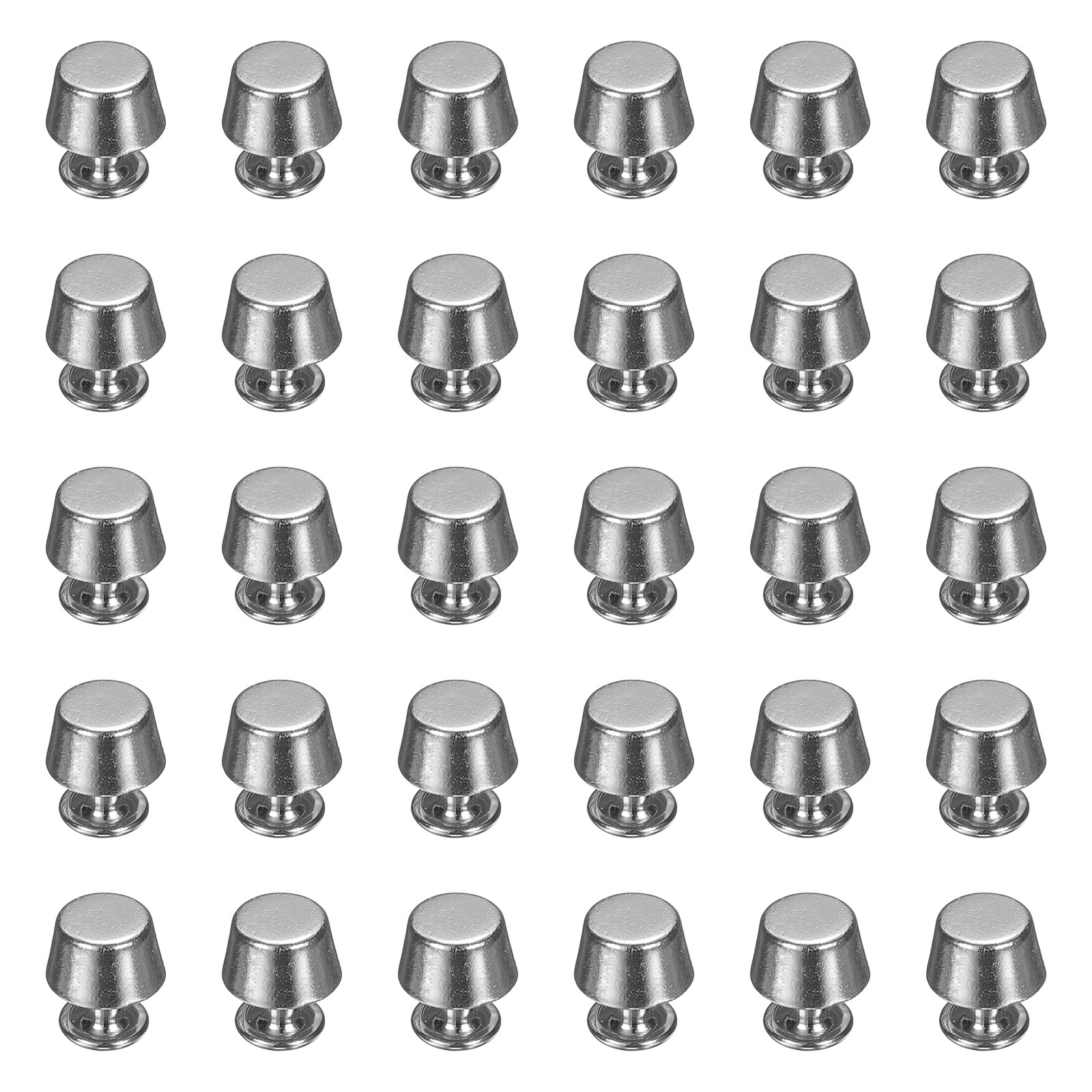 60pcs, Screw Back Rivets 8mm Feet Flat Head Metal Studs Bright Silver