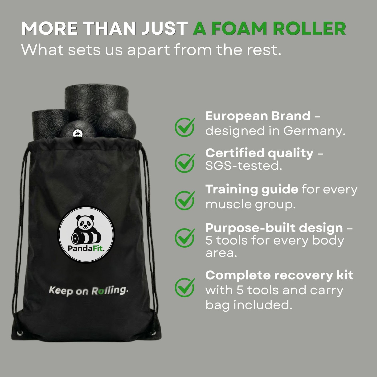 Foam Roller Set for Physical Therapy, 5-in-1 Smooth Roller Kit with Large Rol...