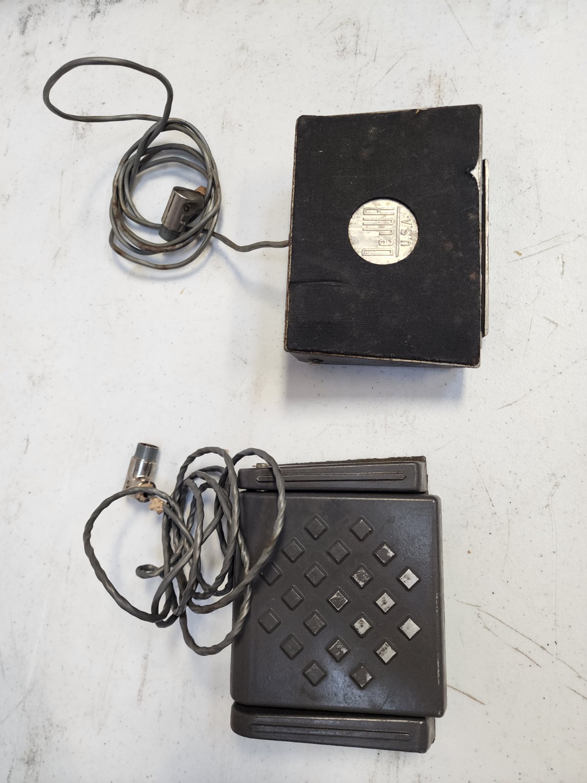Lot of 2 Vintage DeJur Grundig Stenorette Transcription Foot Pedals - Untested