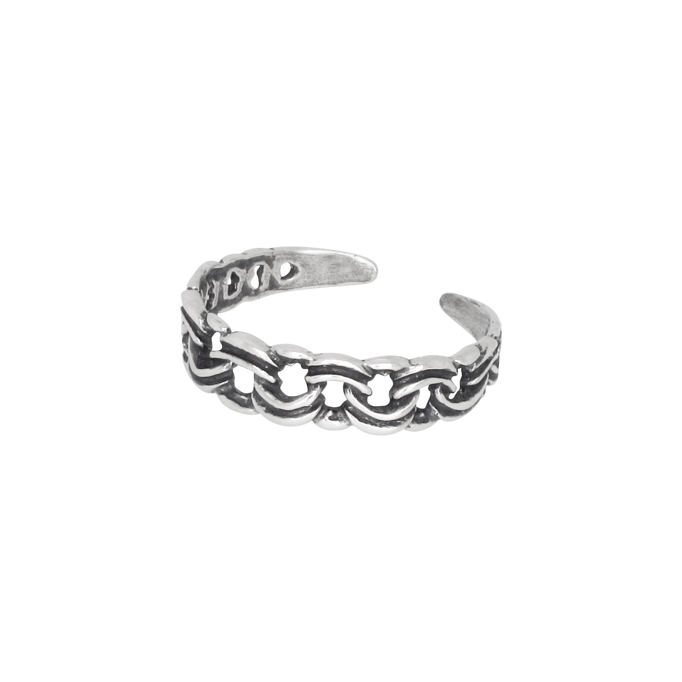 Sterling Silver .925 Chain Design Toe Ring adjustable size | Made In USA