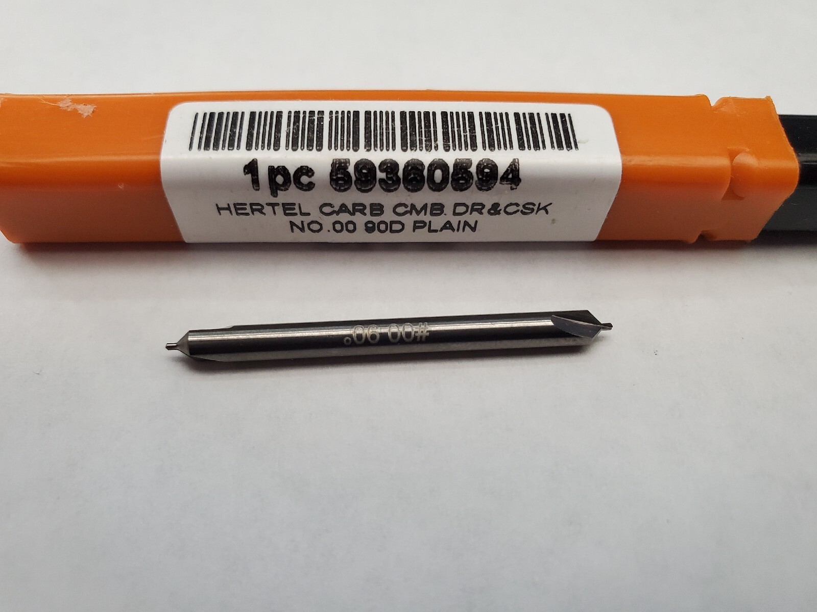 Hertel #00 Plain Cut 90-deg Incl Angle Solid Carbide Combo Drill & Countersink