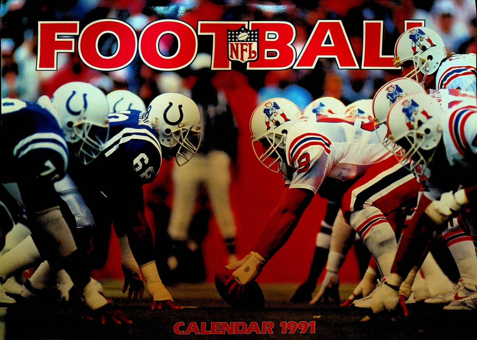 NFL Football Calendar 1991 New England Patriots v Indianapolis Colts Cover