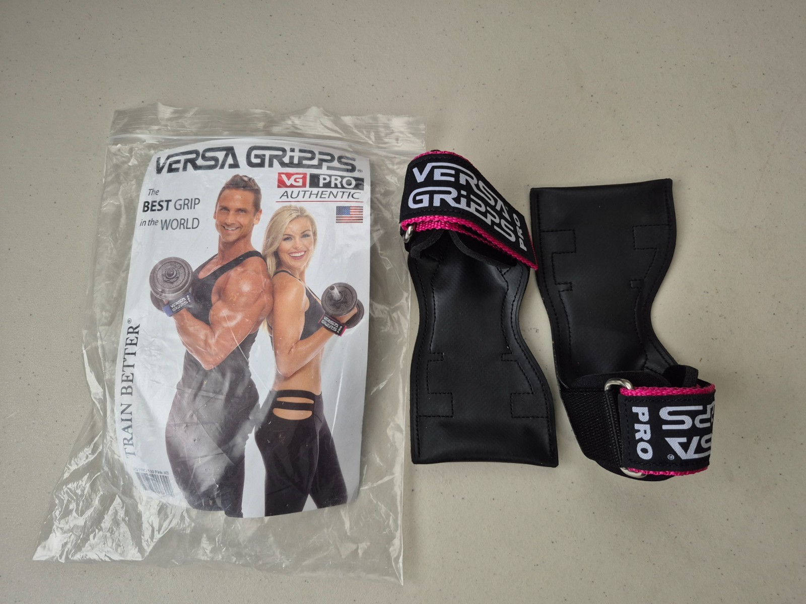 VERSA GRIPPS PRO Best Lifting Grip Strap Accessory, Color Pink, Size XS