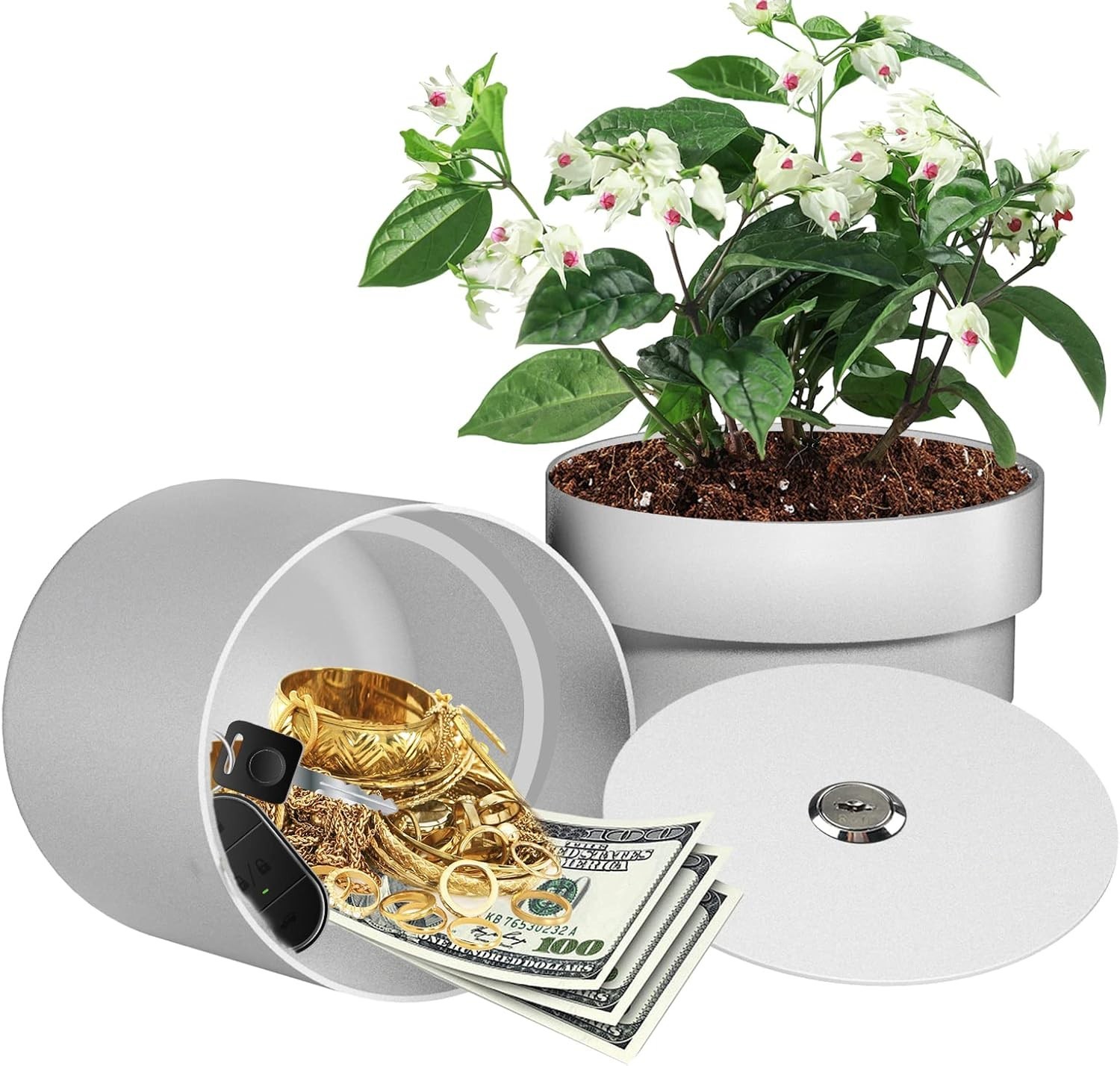 Caja Fuerte de Diversion Cerradura Oculta en Maceta de Flores Perfecta Esconder