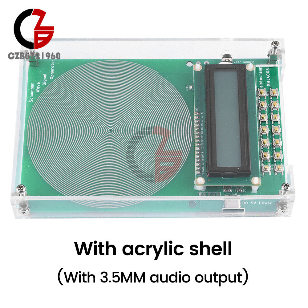 Schumann Wave Generator Pulse Sine Frequency +3.5MM Audio Output Connector +Case