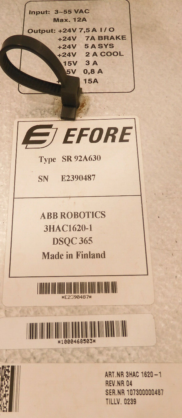 SR 92A630, EFORE, DSQC365, ABB, 3HAC1620-1