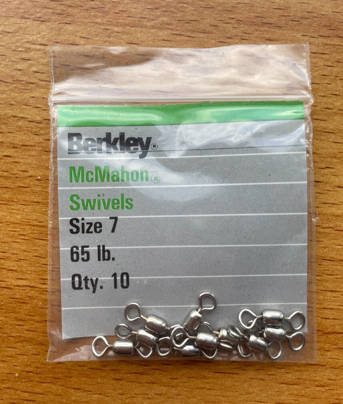 Berkley McMahon Swivels Size 7 65lb (10) Brass With Bright Finish Sea Coarse