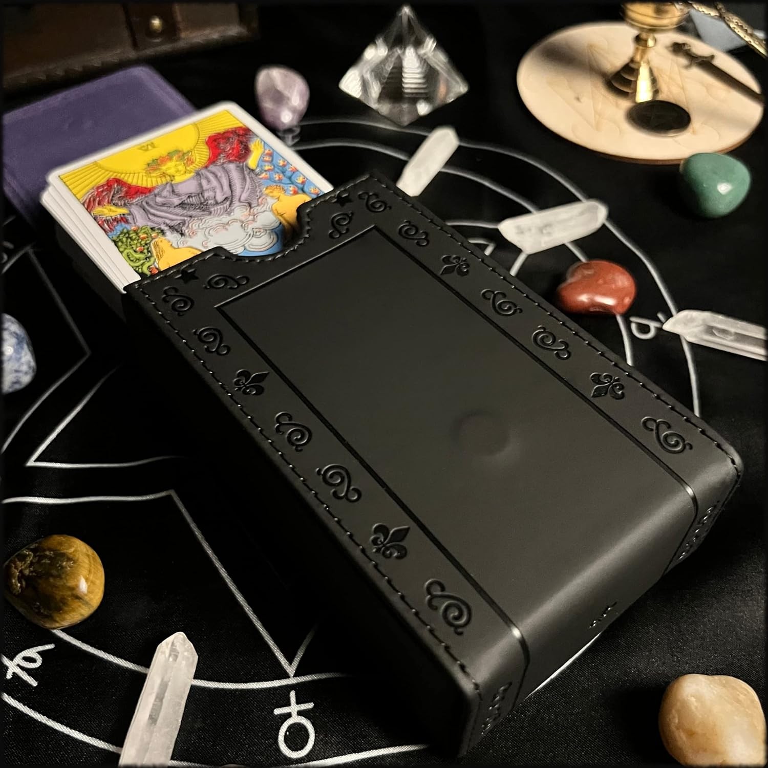 Luck Lab Leather Tarot Card Case/Holder - Black - For Most Standard Size...