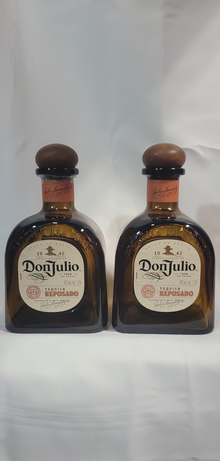 Empty Lot of 2 Don Julio Reposado Tequila 1.75L Glass Liquor Bottles