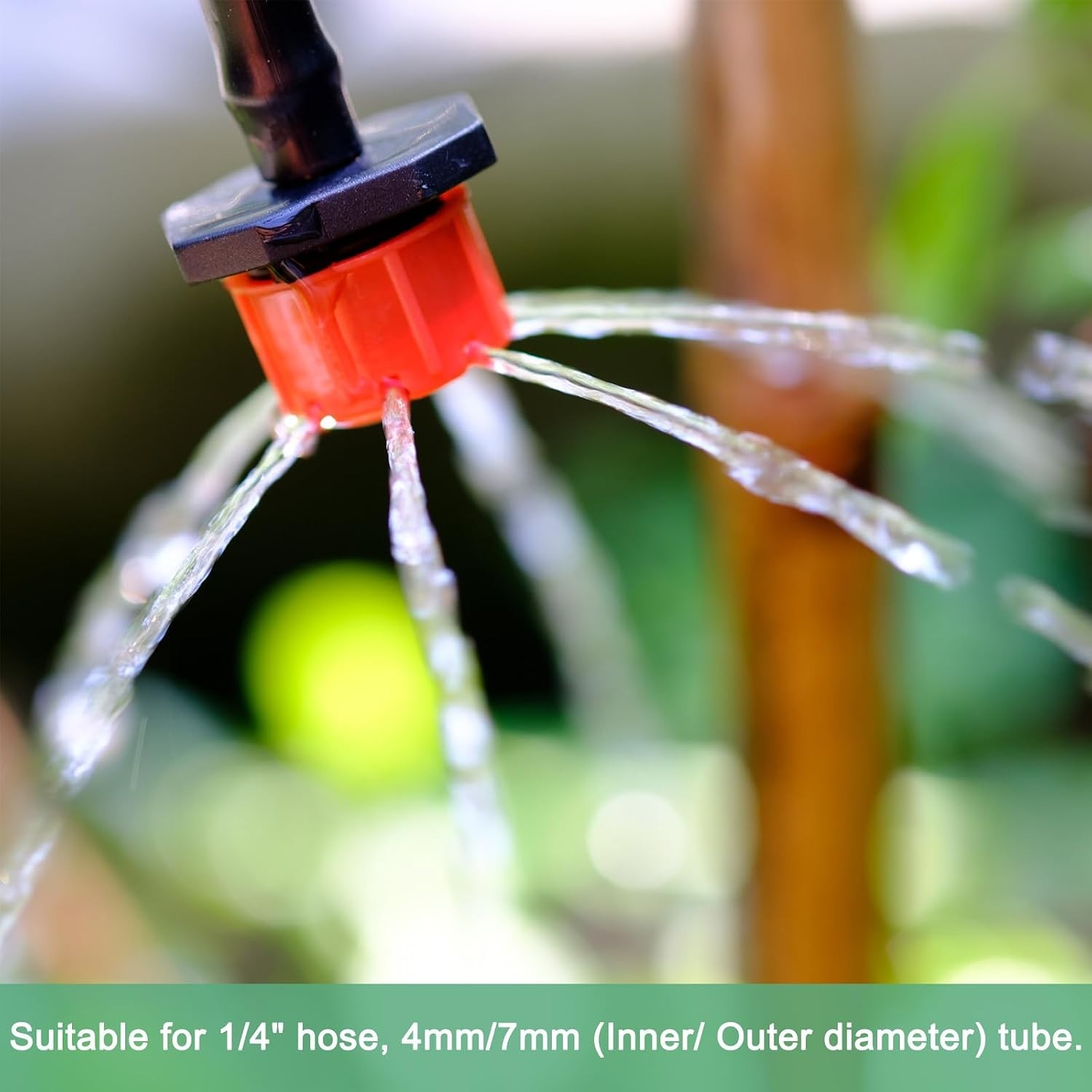 100-Pack 360 Degree Adjustable Irrigation Dripper, 1/4 Inch Barbed Emitter Dr...