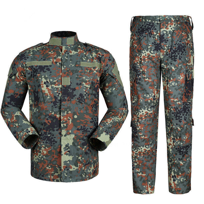 2PcsSet Mens Military BDU Tactical Combat Uniform Shirt Pants Army Hunting Suits