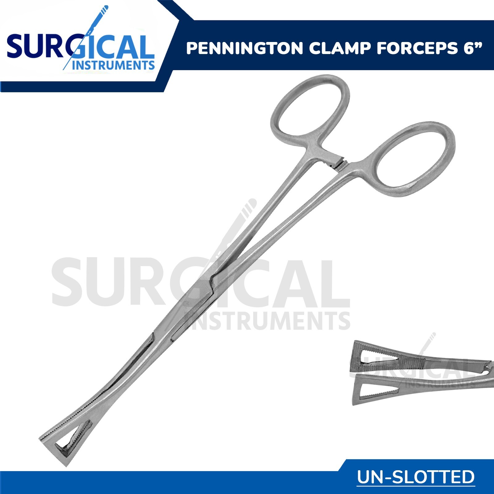 Pennington Clamp Forceps Tongue Eyebrow Navel Lip Body Piercing Unslotted 6"