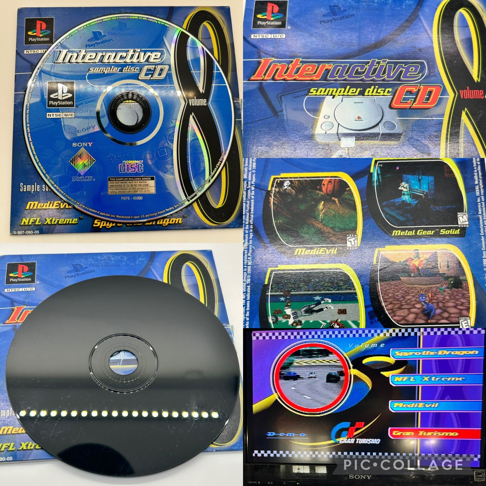 Sony PS1 Console SCPH-9001, 2 Controllers, Ready 2 Rumble Golden Tee Golf TESTED