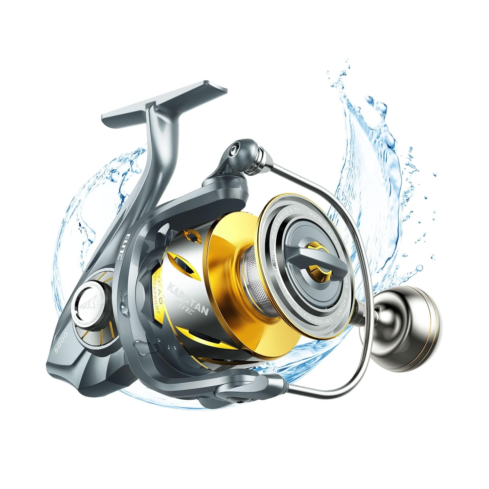 KastKing Kapstan Elite Saltwater Spinning Fishing Reel, Up to 55LBs Max Drag ...