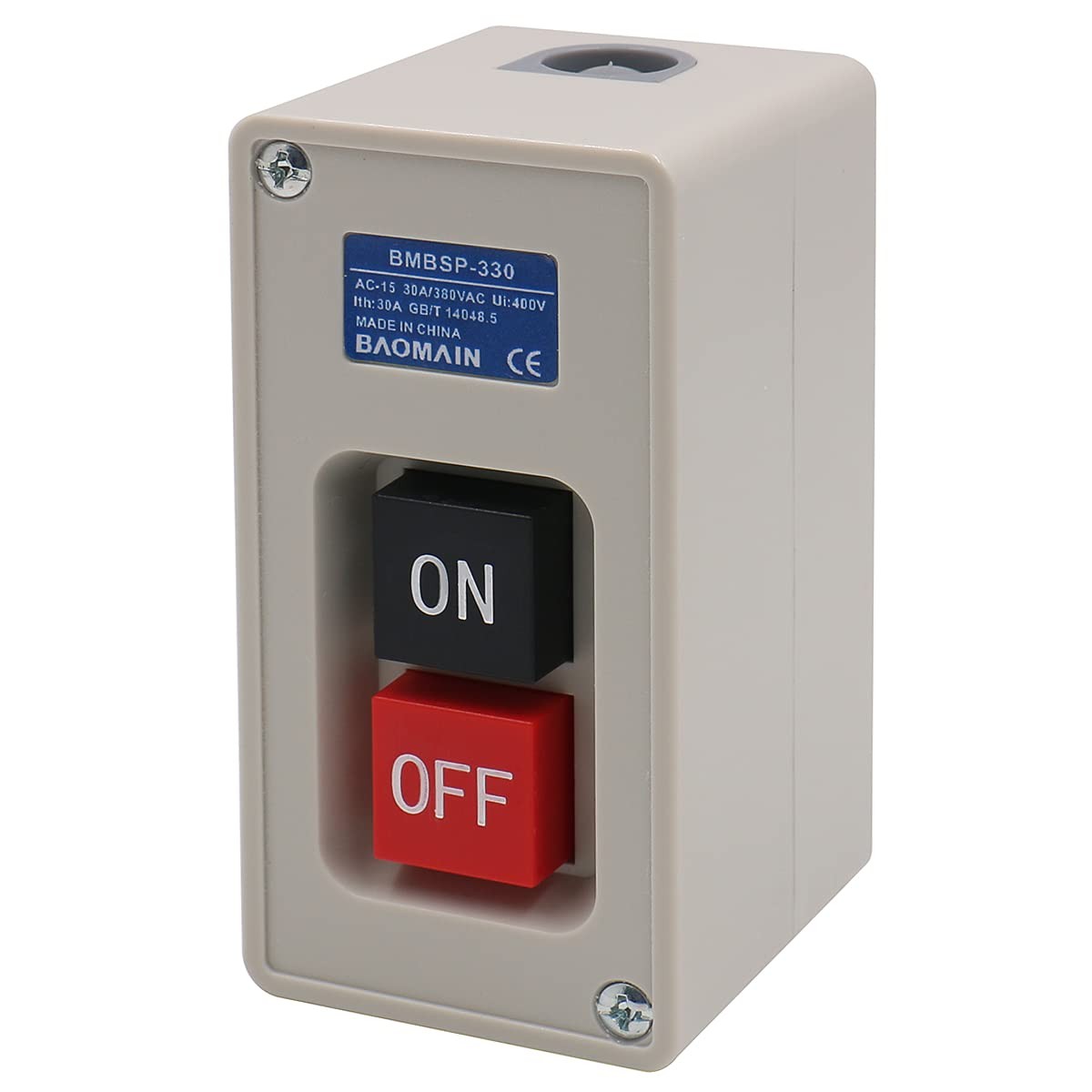 BAOMAIN 3-Phase 30A Motor Starter Switch,Self-Locking,Plastic Case