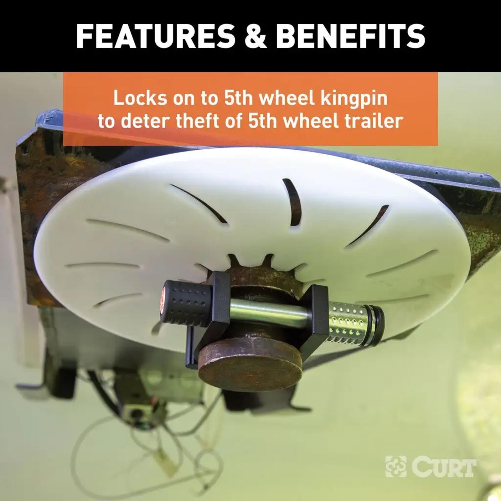 Curt 5th Wheel KingPin Lock & Keyed Alike Set for 2" Diameter KingPin