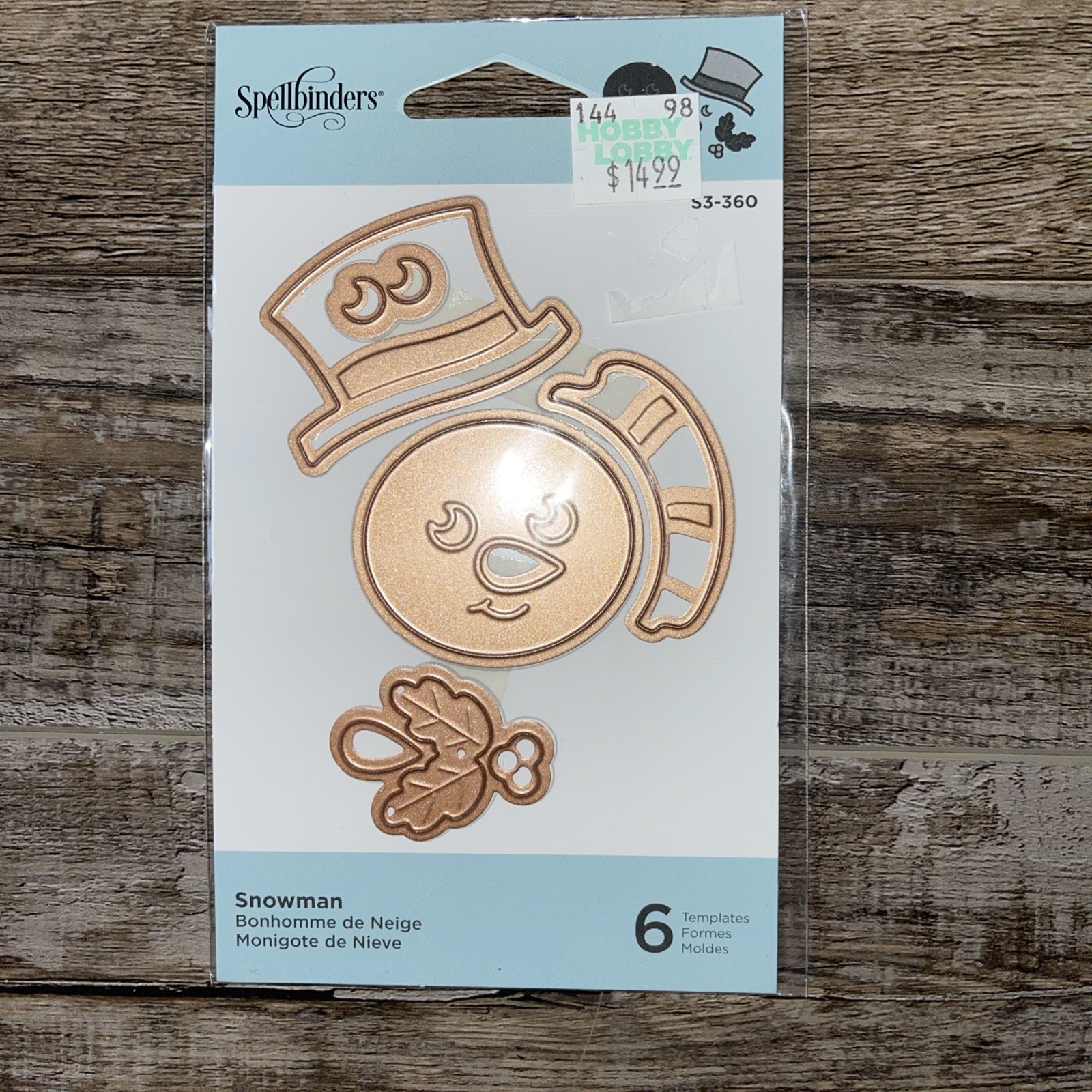 Spellbinders  Die Cut Emboss Snowman Christmas 5 Dies New S3-360