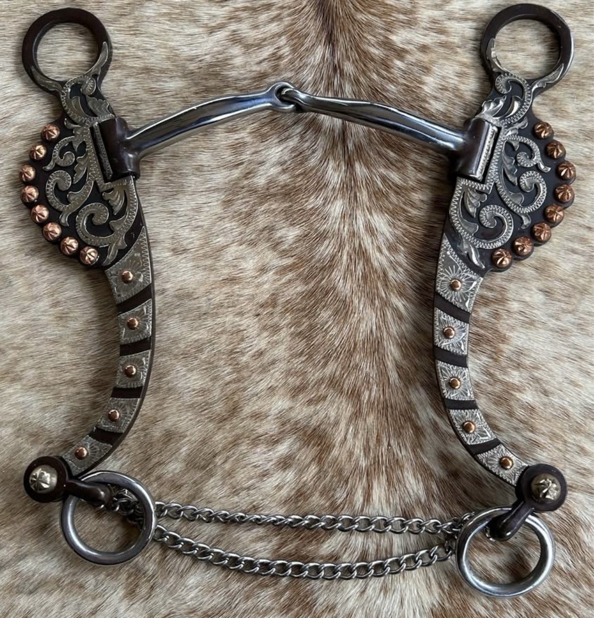 Antiqued Brown Steel 5” Snaffle Mouth Engraved German Silver Quality Horse Bit
