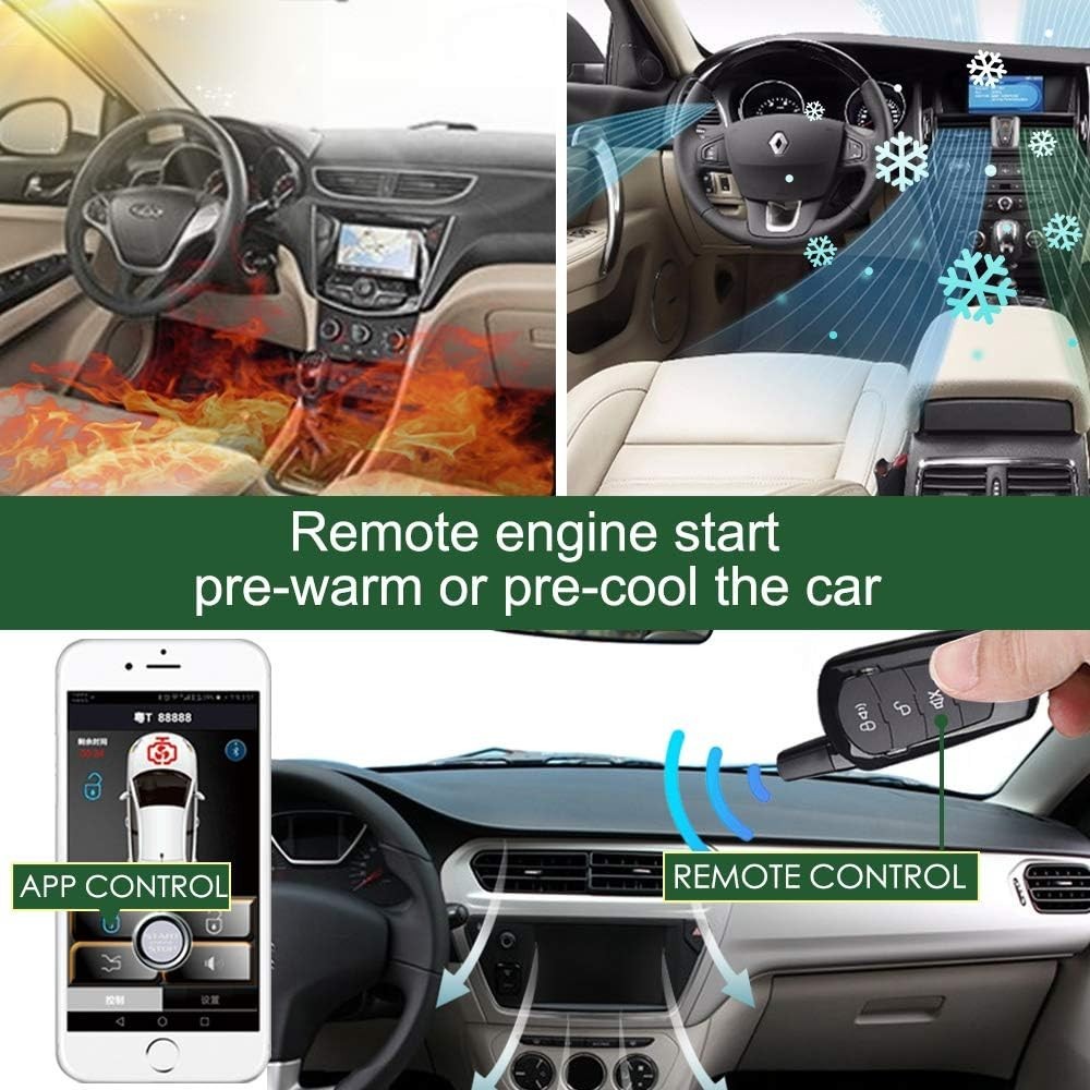 Universal Car Alarm Remote Engine Start Kits One Key Remote Engine Start for ...