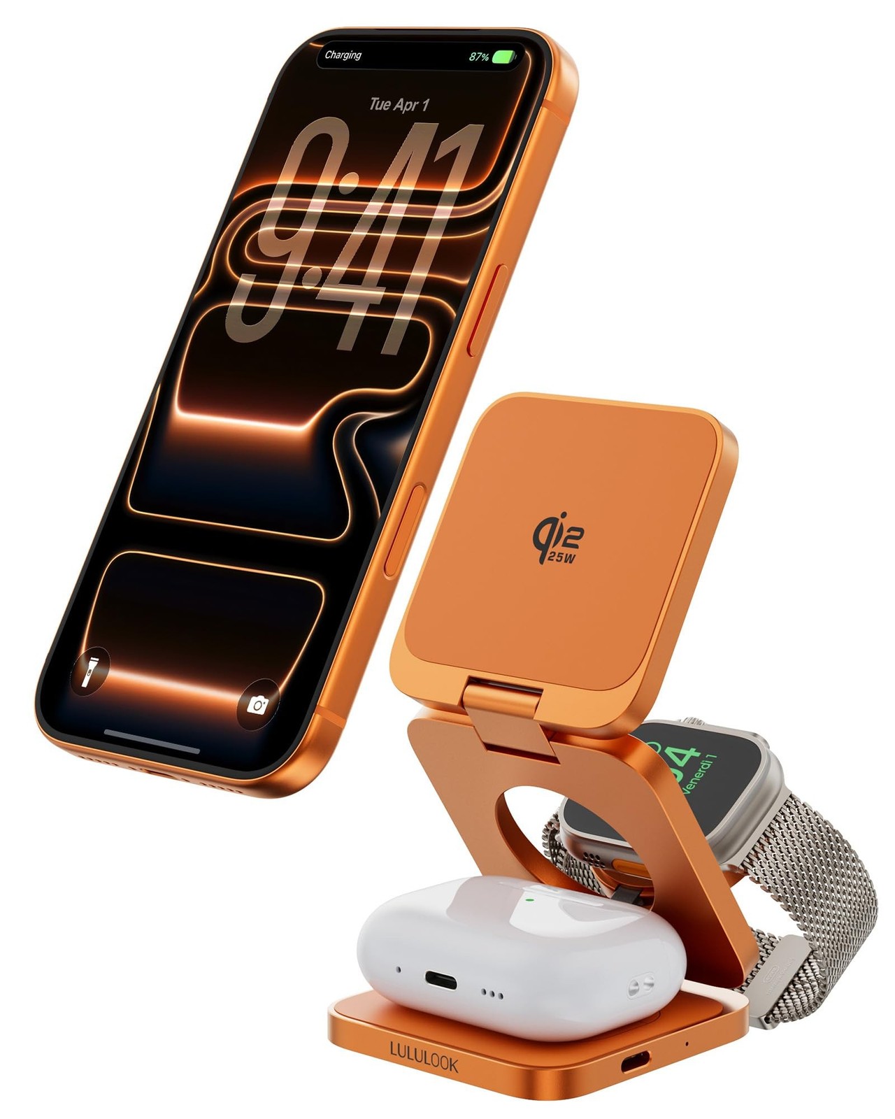 3 in 1 Charging Station for Apple - Qi2.2 25W Magnetic Wireless Charger for i...