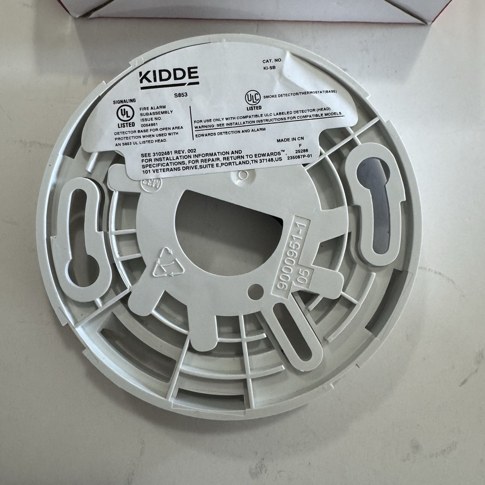 Kidde KI-SB Detector Mounting Base Standard New E42