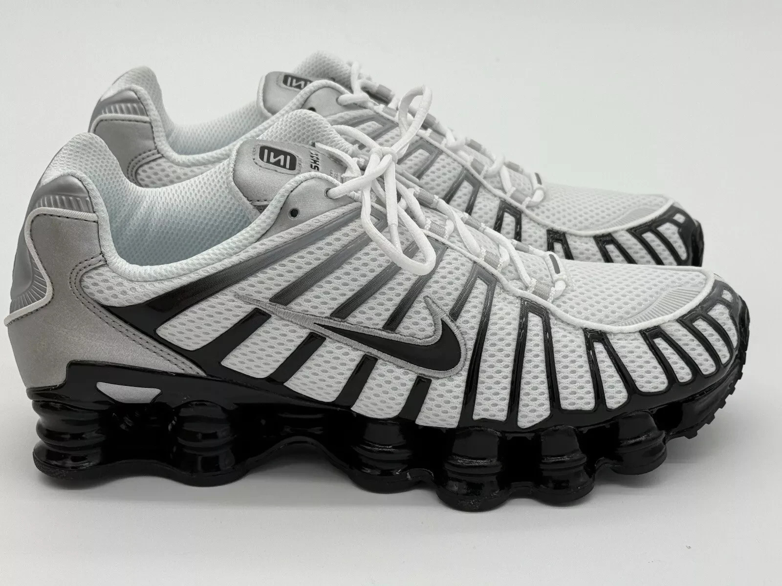 Nike Shox TL Metallic Silver Black NBY HQ4049-001 Womens Size 6.5-10