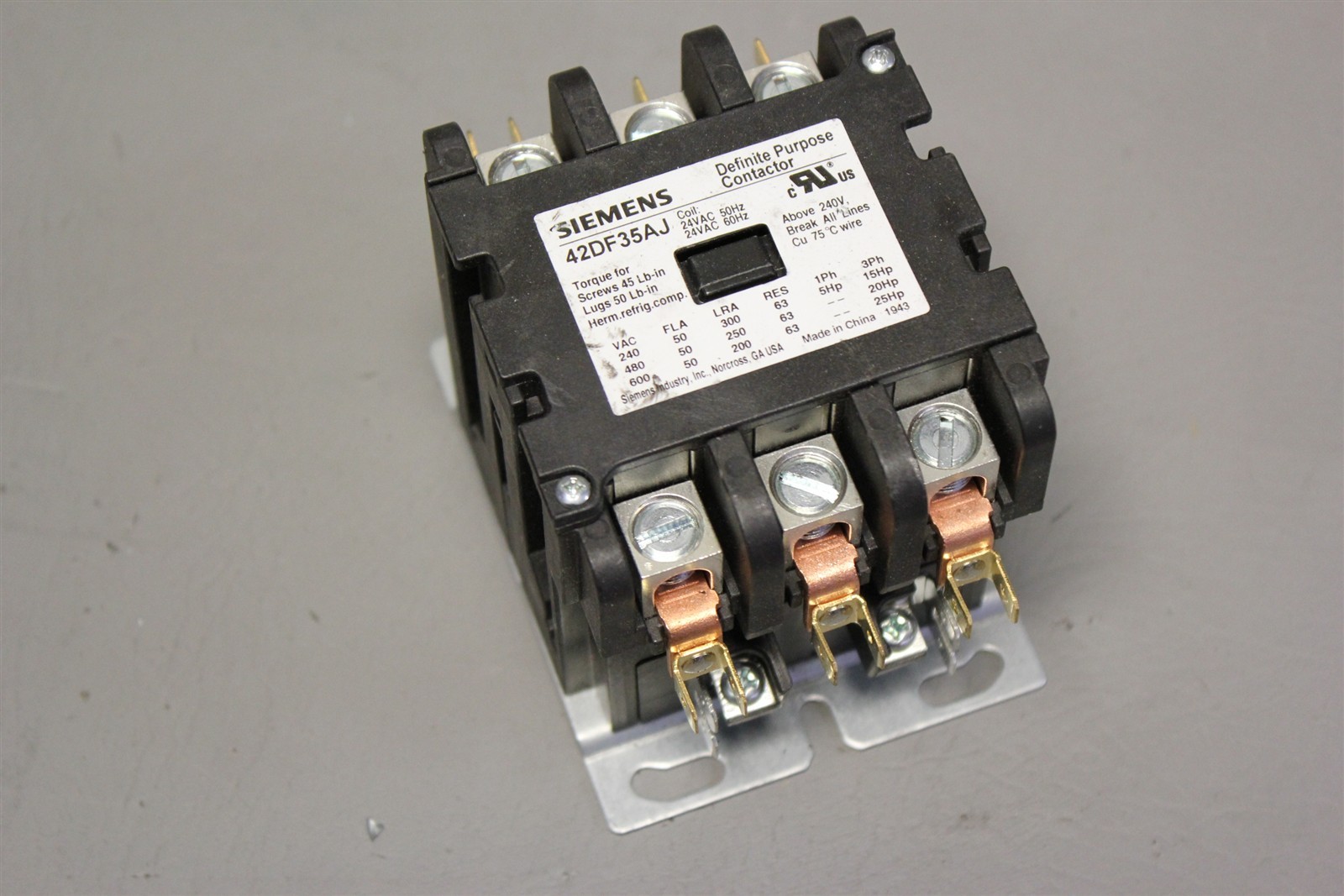 UNUSED SIEMENS DEFINITE PURPOSE CONTACTOR COIL: 24VAC 42DF35AJ