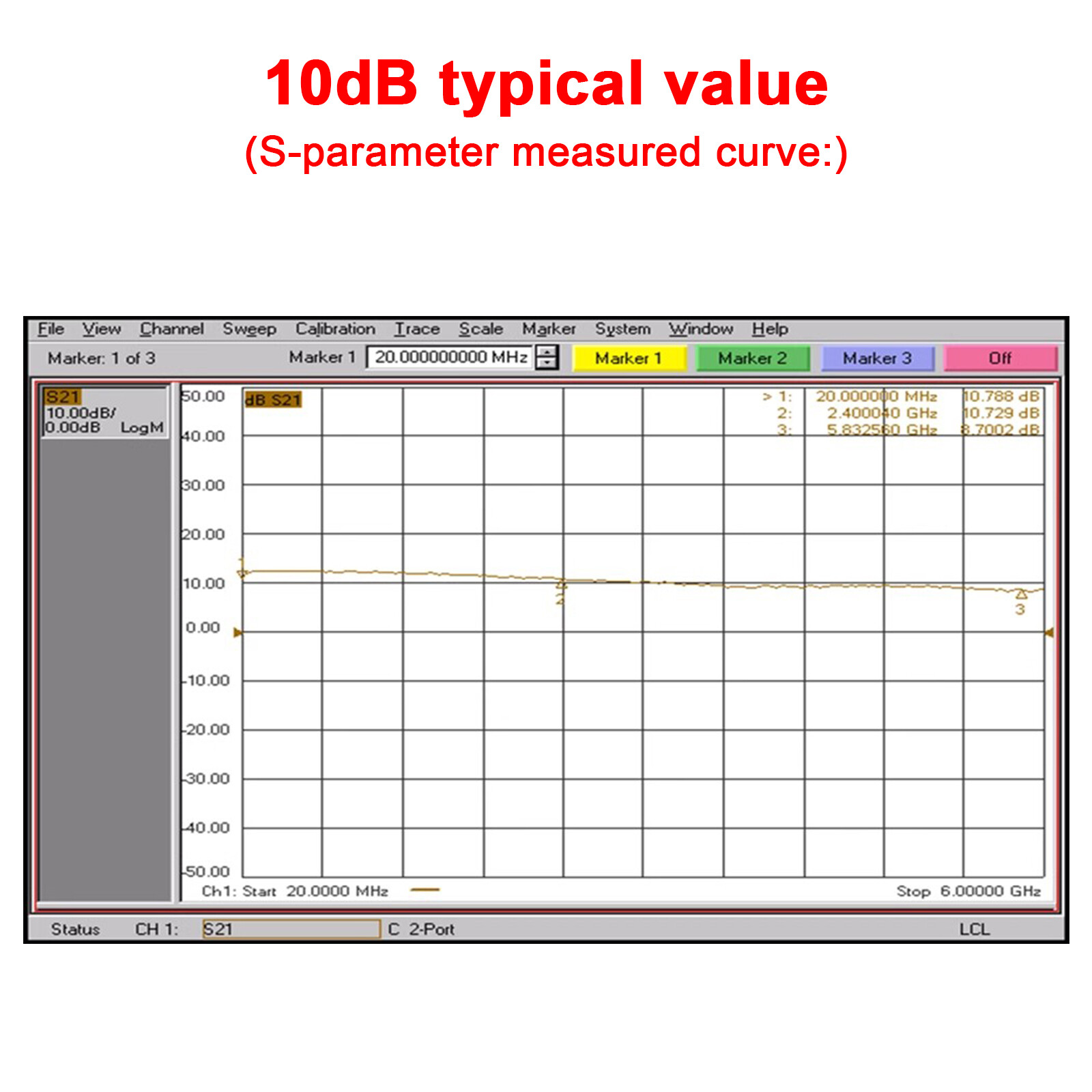 10M-6GHz RF Amplifier 10dB High Gain Driver Receiving Amplifier Module HOT