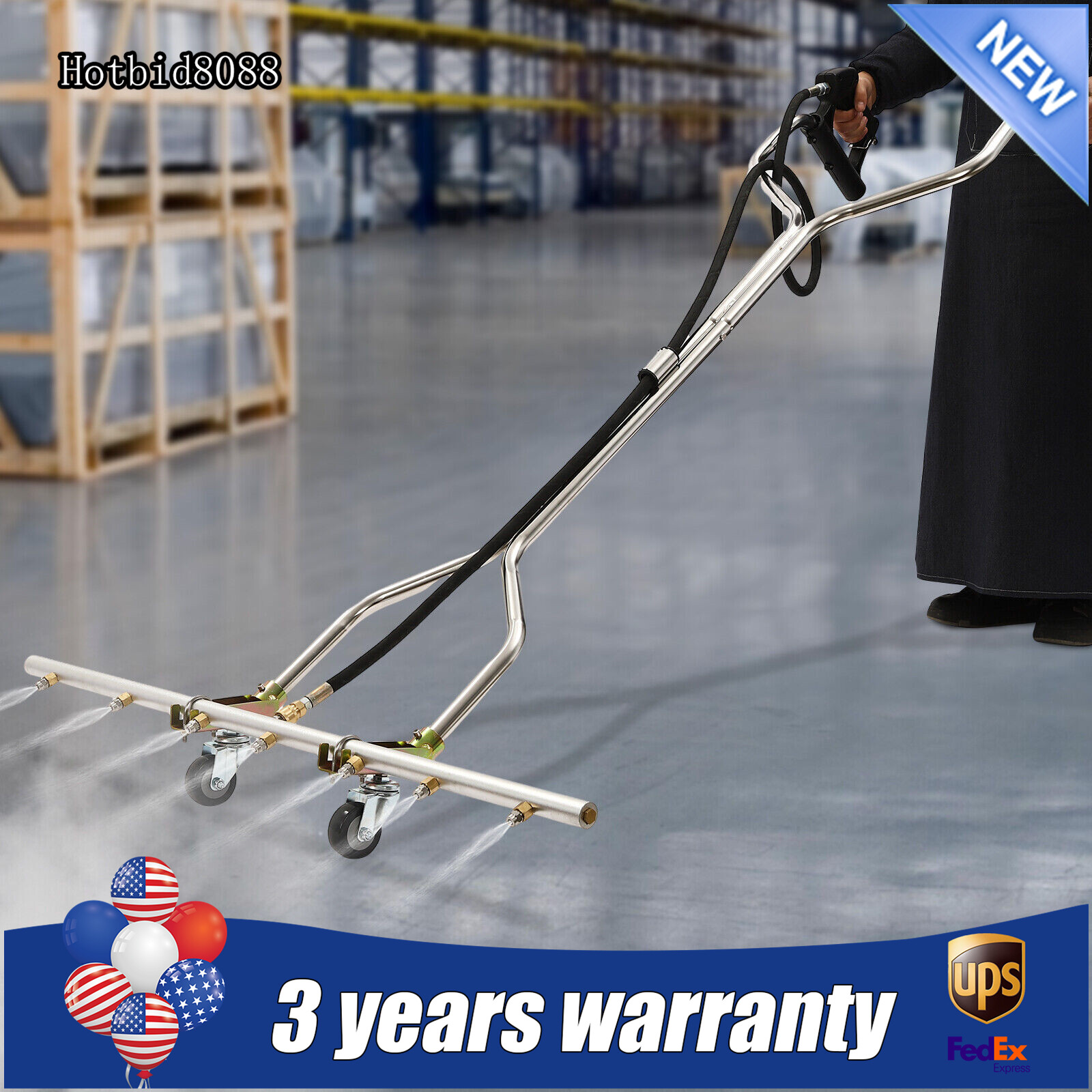 39'' 5000psi Pressure Washer Water Broom with 7 Nozzles For Hot and Cold Water
