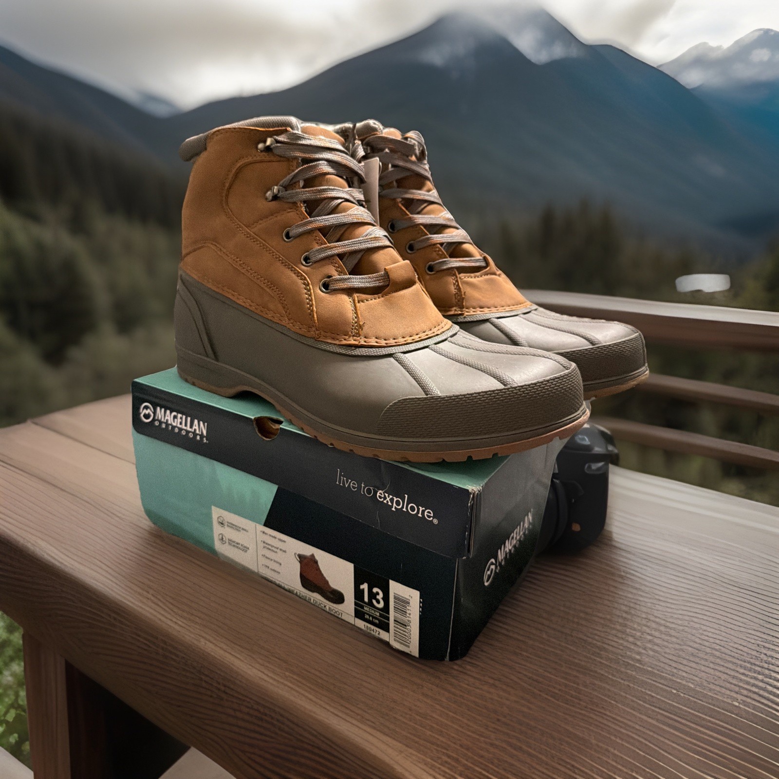New Magellan Outdoors Men's All Weather Duck Boots  Size 13 Brown