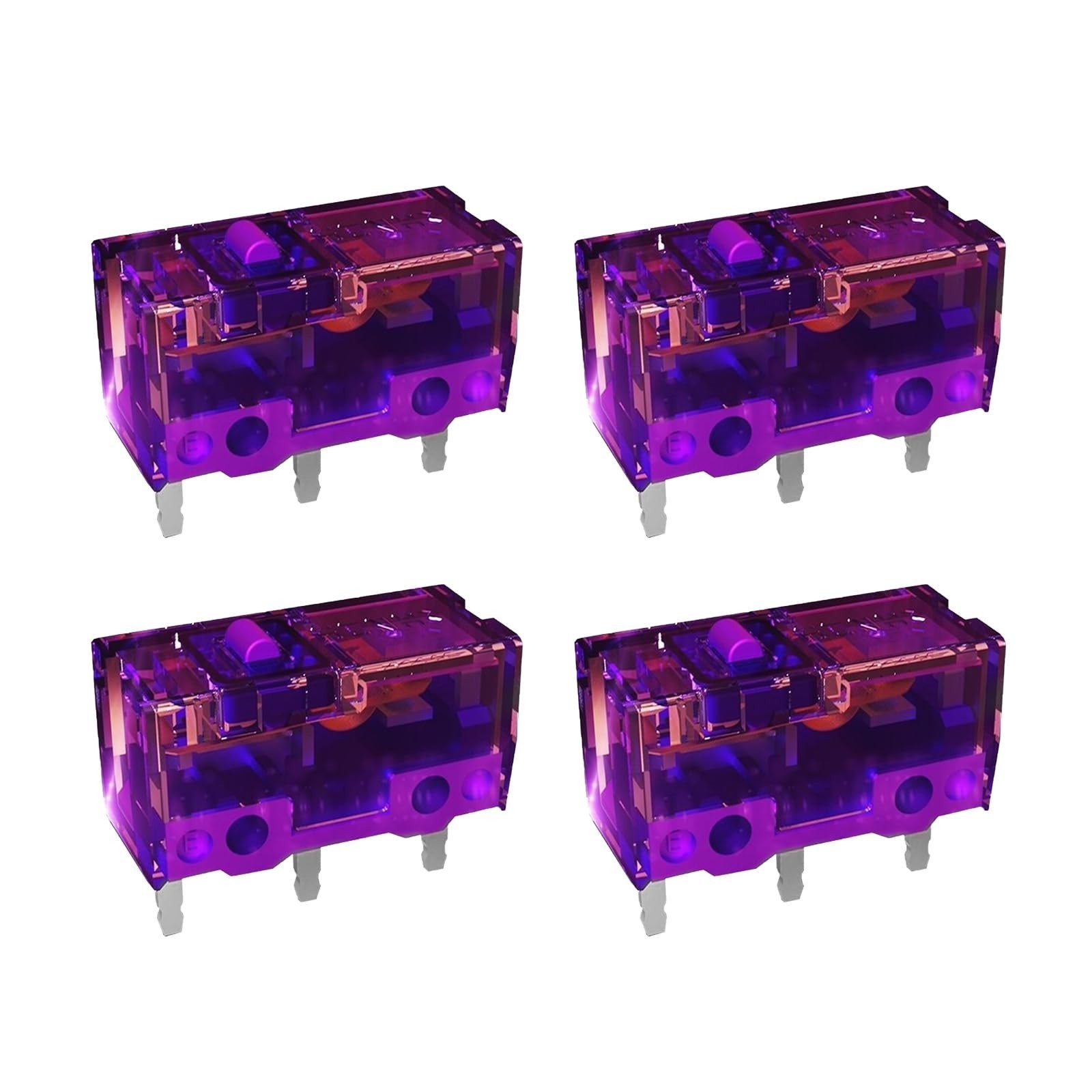 KAILONG MFD70-X 150M Mouse Micro Switch (4Pcs, Purple-Gold), 0.74N, 150 Milli...
