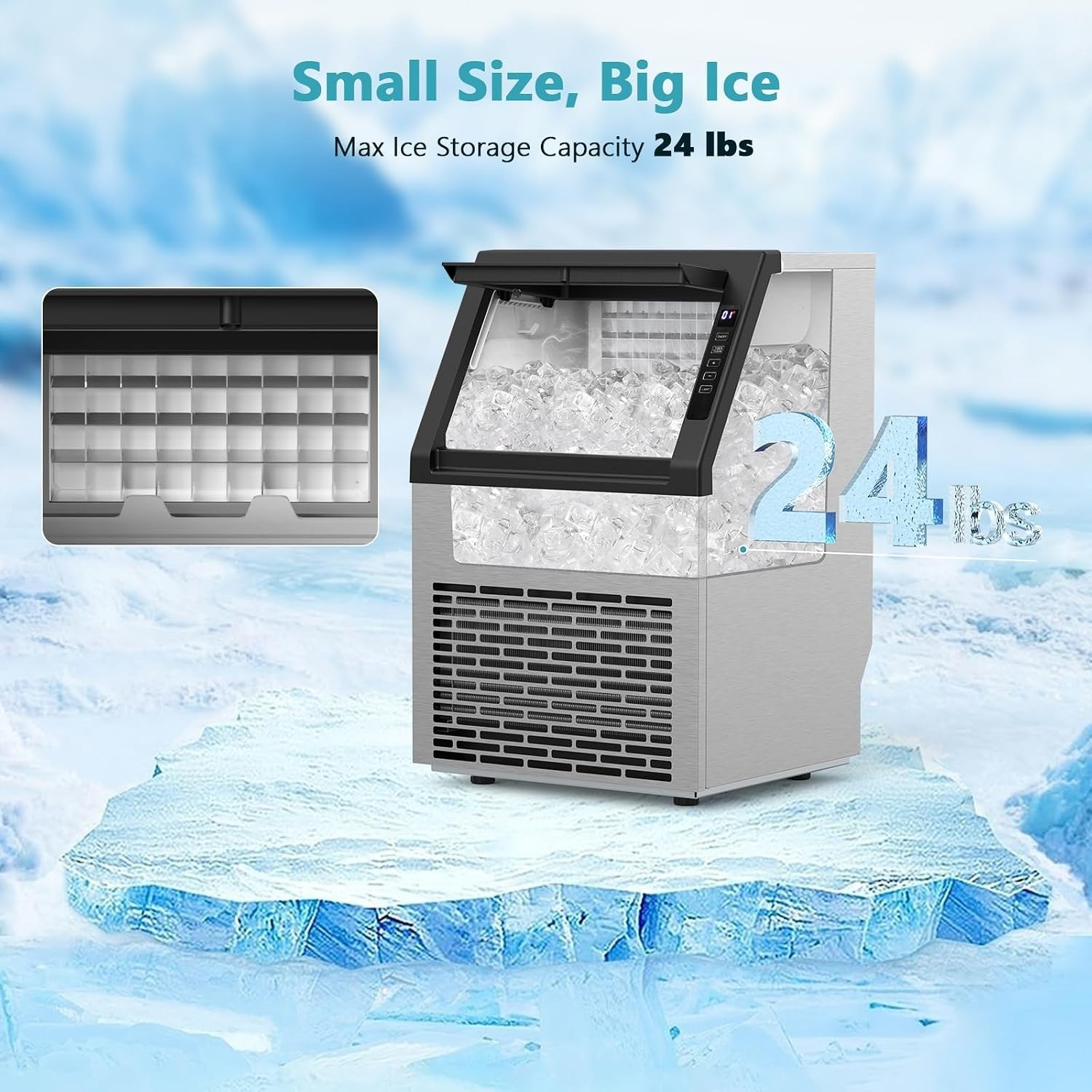 Stainless Steel Ice Machine for Bar/Cafe/Restaurant