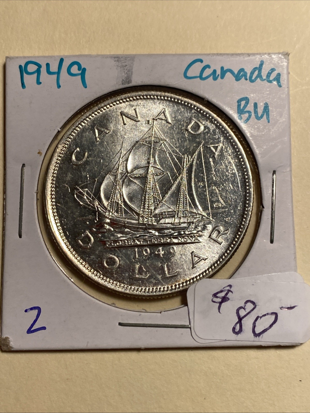 1949 Canada $1 Silver Dollar
