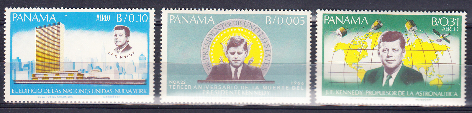 W PANAMA 0473-473B KENNEDY 3RD DEATH ANNIVERSARY SPACE